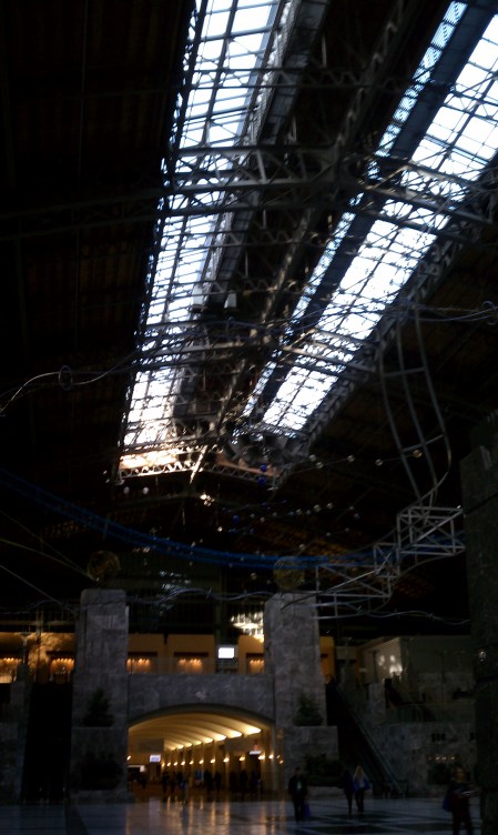 It serves as a sort of art gallery, also.  Arching ceilings really give you the feeling of being in a huge hangar.