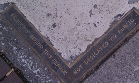 this is a random corner on Market Street.  Not sure what it means, exactly, but interesting.  I'm always looking down when I walk in the city, usually looking for Toynbee Tiles.